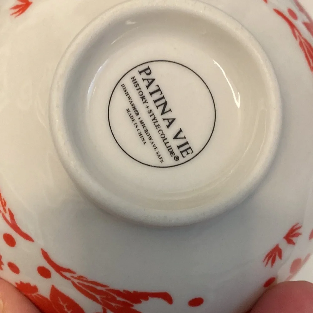 Patina Vie Orange White Ceramic Small Dip Bowls 2pc Set